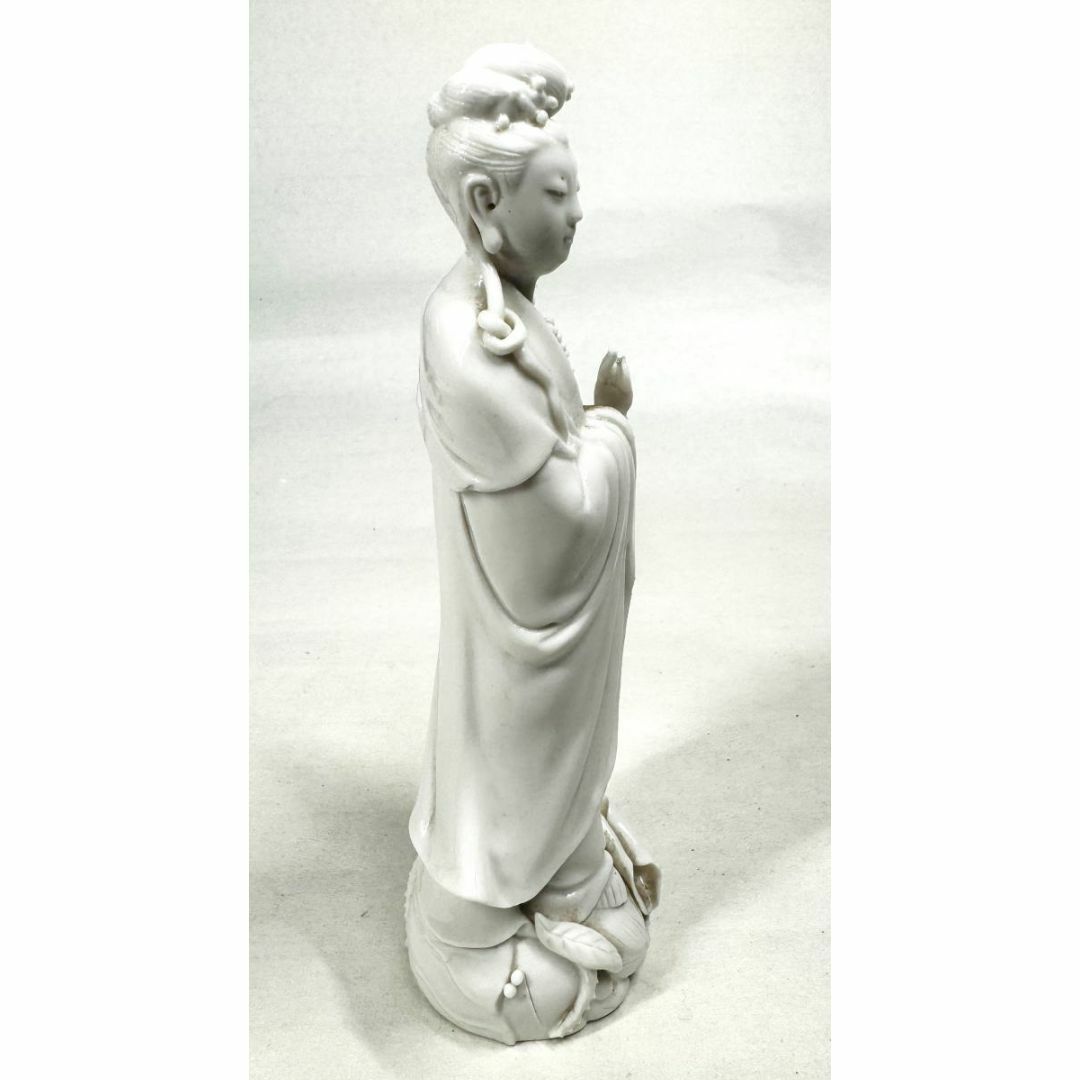 徳化窯 観音様立像 時代物 唐物白高麗 伝世品焼物 白磁 ウブ品 徳化窯 観音様立像 時代物 唐物白高麗 伝世品焼物 白磁 ウブ品