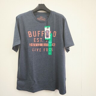 バッファロー(Buffalo)の新品 メンズ Tシャツ 半袖  ブルーグレー XLサイズ(Tシャツ/カットソー(半袖/袖なし))