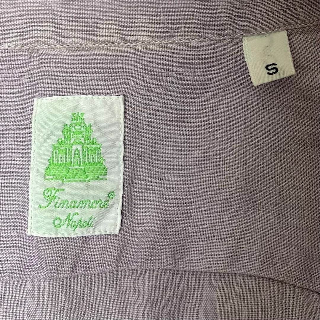 FINAMORE(フィナモレ)の伊・フィナモレ ホリゾンタルカラー リネンドレスシャツ ラベンダー S 美品 メンズのトップス(シャツ)の商品写真