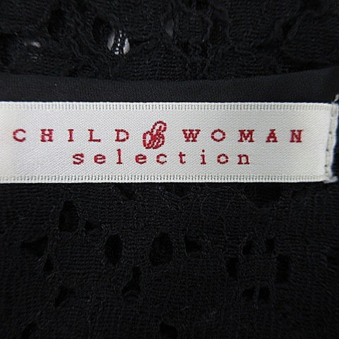CHILD WOMAN(チャイルドウーマン)のチャイルドウーマン selection カットソー 半袖 ラウンドネック 黒 レディースのトップス(カットソー(半袖/袖なし))の商品写真