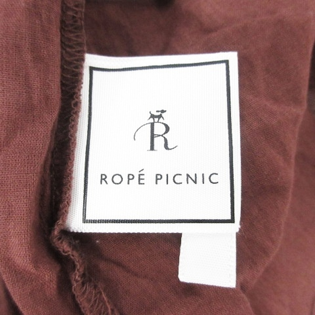Rope' Picnic(ロペピクニック)のロペピクニック ワンピース ロング 長袖 カシュクール 薄手 無地 38 茶  レディースのワンピース(ロングワンピース/マキシワンピース)の商品写真