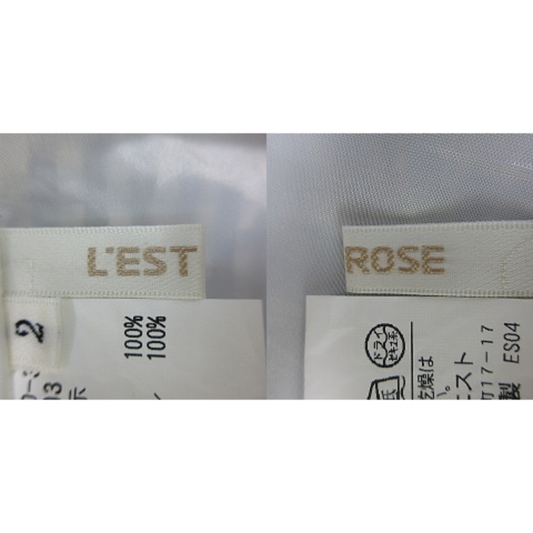 L'EST ROSE(レストローズ)のレストローズ スカート フレア ミニ サイドファスナー 総柄 黒 白 ボトムス レディースのスカート(ミニスカート)の商品写真