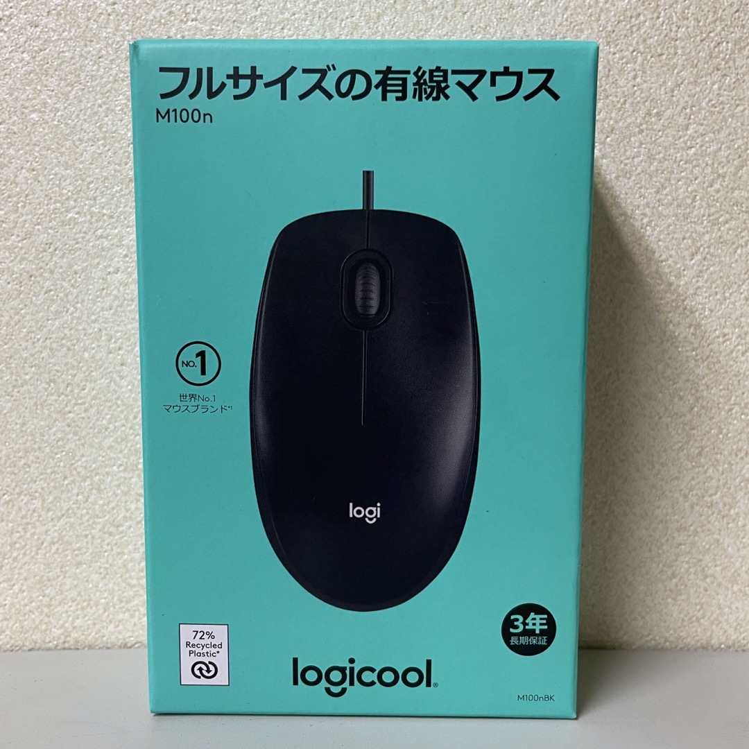 Logicool(ロジクール)のロジクール 有線マウス M100n 左右対称型 USB M100nBKa スマホ/家電/カメラのPC/タブレット(PC周辺機器)の商品写真
