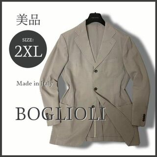ボリオリ(BOGLIOLI)の伊・ボリオリ 手縫い仕立て テーラードジャケット ベージュ 2XL相当 美品(テーラードジャケット)