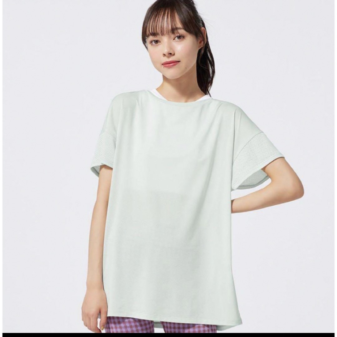 GU(ジーユー)のアクティブメッシュ半袖T レディースのトップス(Tシャツ(半袖/袖なし))の商品写真