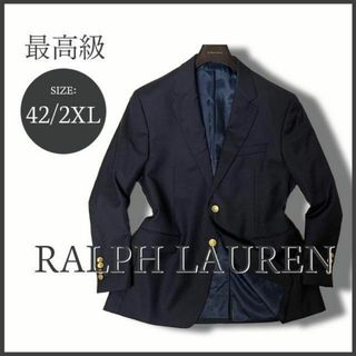 ラルフローレン(Ralph Lauren)の最高級 ラルフローレン『LAUREN』紺ブレザー 金釦 42/2XL相当 美品(テーラードジャケット)