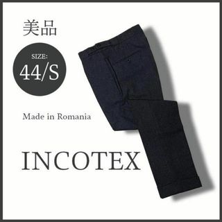 INCOTEX - インコテックス スラックスパンツ グレー×ブルー 44/Ｓ相当美品