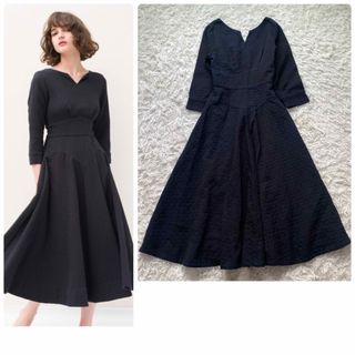 ヴェルニカ(Velnica)のヴェルニカ ロングワンピース 春服 ポートネック 夏服 フレア 綿 5丈袖(ロングワンピース/マキシワンピース)