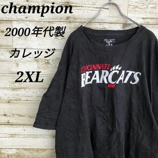Champion - 【k4381】USA古着00sチャンピオン刺繍半袖ビッグTシャツカレッジ2XL