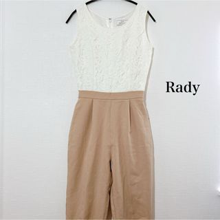 レディー(Rady)のRady 美品◎ 花柄レース ツートン ノースリーブ オールインワン ホワイト(オールインワン)