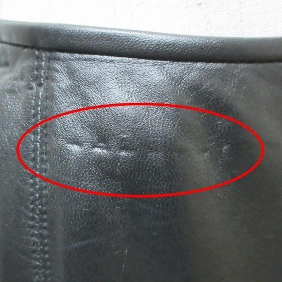 J&R(ジェイアンドアール)のジェイ&アール J&R 羊革 レザー ひざ丈 スカート タイト S 黒  レディースのスカート(ひざ丈スカート)の商品写真