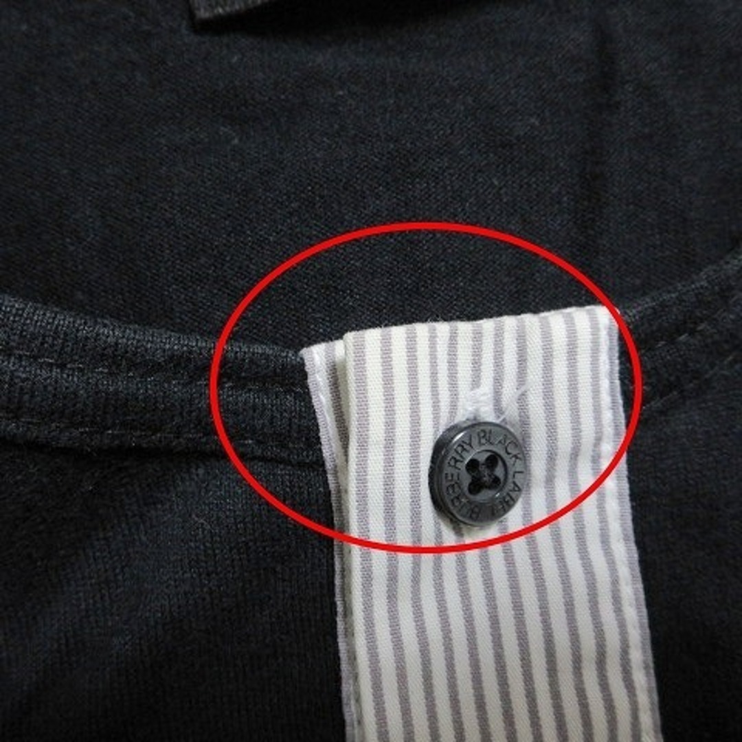 BURBERRY BLACK LABEL(バーバリーブラックレーベル)のバーバリーブラックレーベル Tシャツ 半袖 ヘンリーネック カットソー 黒 メンズのトップス(Tシャツ/カットソー(半袖/袖なし))の商品写真