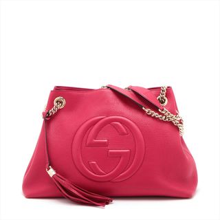 グッチ(Gucci)のグッチ  レザー  レッド レディース トートバッグ(トートバッグ)