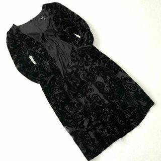 エポカ(EPOCA)のエポカ　上質　シルク　ベロア　フォーマル　ワンピース　黒　38（S)　ドレス(その他ドレス)