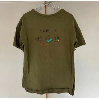 HAPiNS　ハピンズ　アニマルオーバーサイズTシャツ　犬　カーキ　フリーサイズ(Tシャツ(半袖/袖なし))