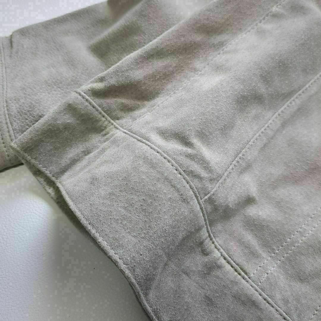 未使用　タグ付き　豚革　レザージャケット　本革　グレージュ　ＬＬ　大きいサイズ レディースのジャケット/アウター(その他)の商品写真