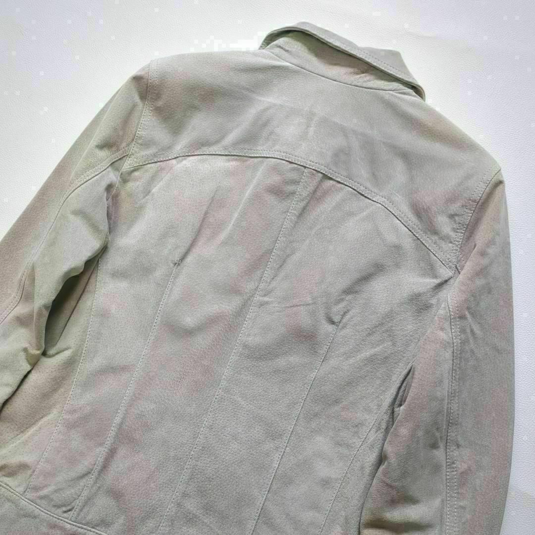 未使用　タグ付き　豚革　レザージャケット　本革　グレージュ　ＬＬ　大きいサイズ レディースのジャケット/アウター(その他)の商品写真