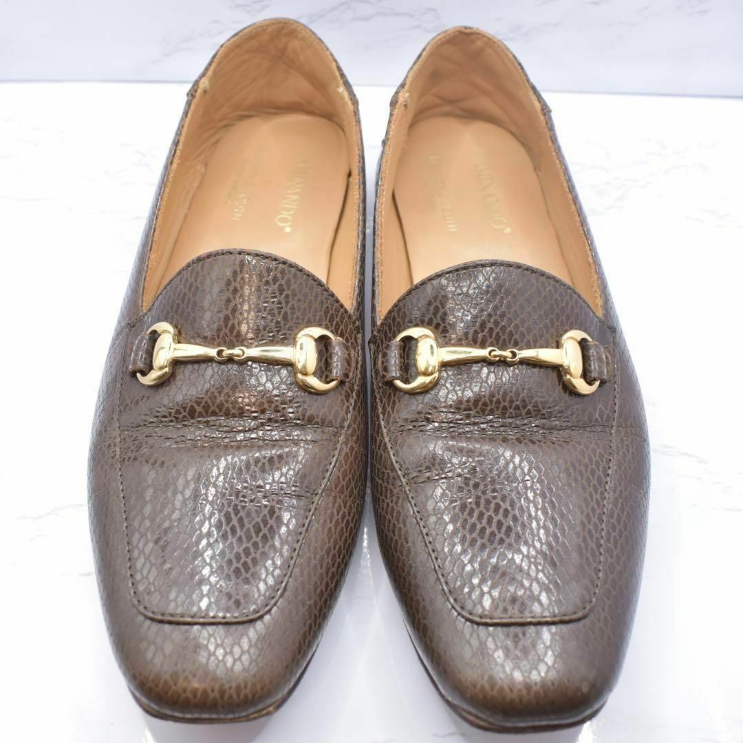 CAMINANDO(カミナンド)のcaminando beauty&youthビットローファー　パイソン　ブラウン レディースの靴/シューズ(ローファー/革靴)の商品写真