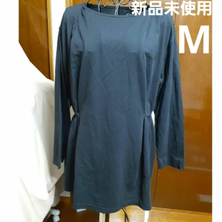 【新品 未使用】ブラック長袖カットソー Mサイズゆったりめ(Tシャツ(長袖/七分))