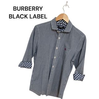 バーバリーブラックレーベル(BURBERRY BLACK LABEL)のバーバリーブラックレーベル　七分袖シャツ　チェックシャツ　M(シャツ)