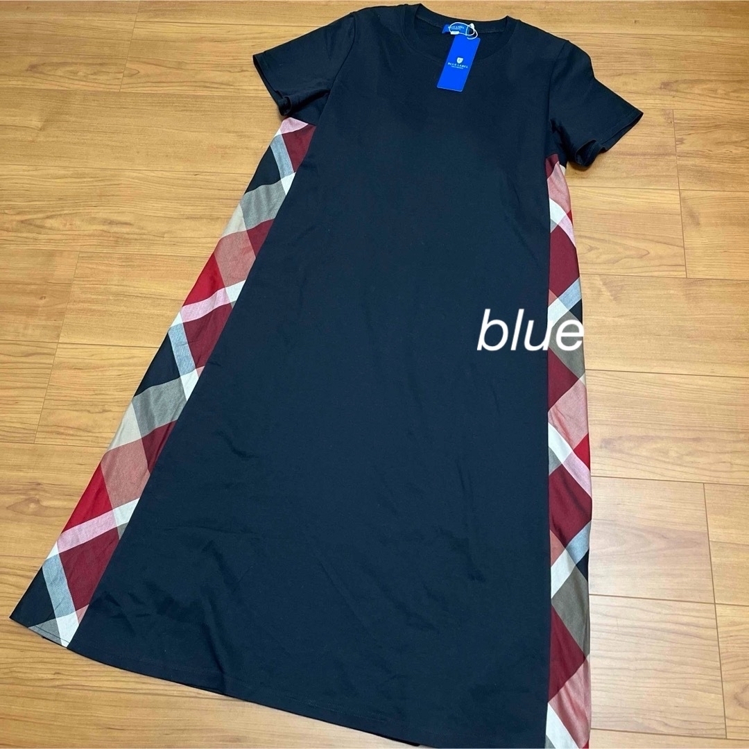 BLUE LABEL CRESTBRIDGE(ブルーレーベルクレストブリッジ)のブルーレーベルクレストブリッジ　サイドチェックカップ付きワンピ　オンライン限定品 レディースのワンピース(ロングワンピース/マキシワンピース)の商品写真