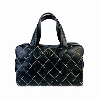 シャネル(CHANEL)のCHANEL シャネル ワイルドステッチ  ラムスキン ハンドバッグ ブラック A-2342(ハンドバッグ)