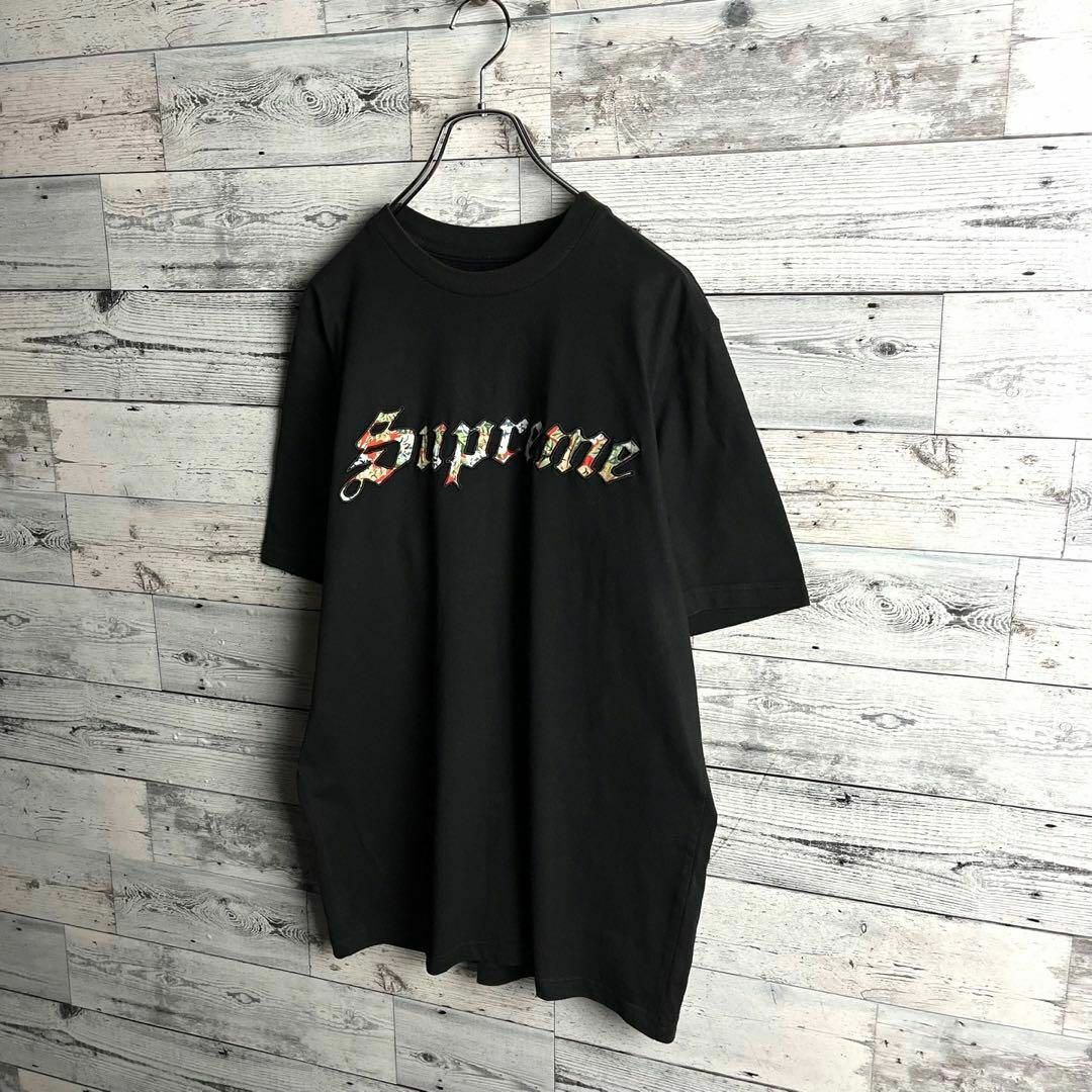 Supreme(シュプリーム)の【美品　希少デザイン】シュプリーム☆花柄ビッグ刺繍ロゴ入り半袖Tシャツ メンズのトップス(Tシャツ/カットソー(半袖/袖なし))の商品写真