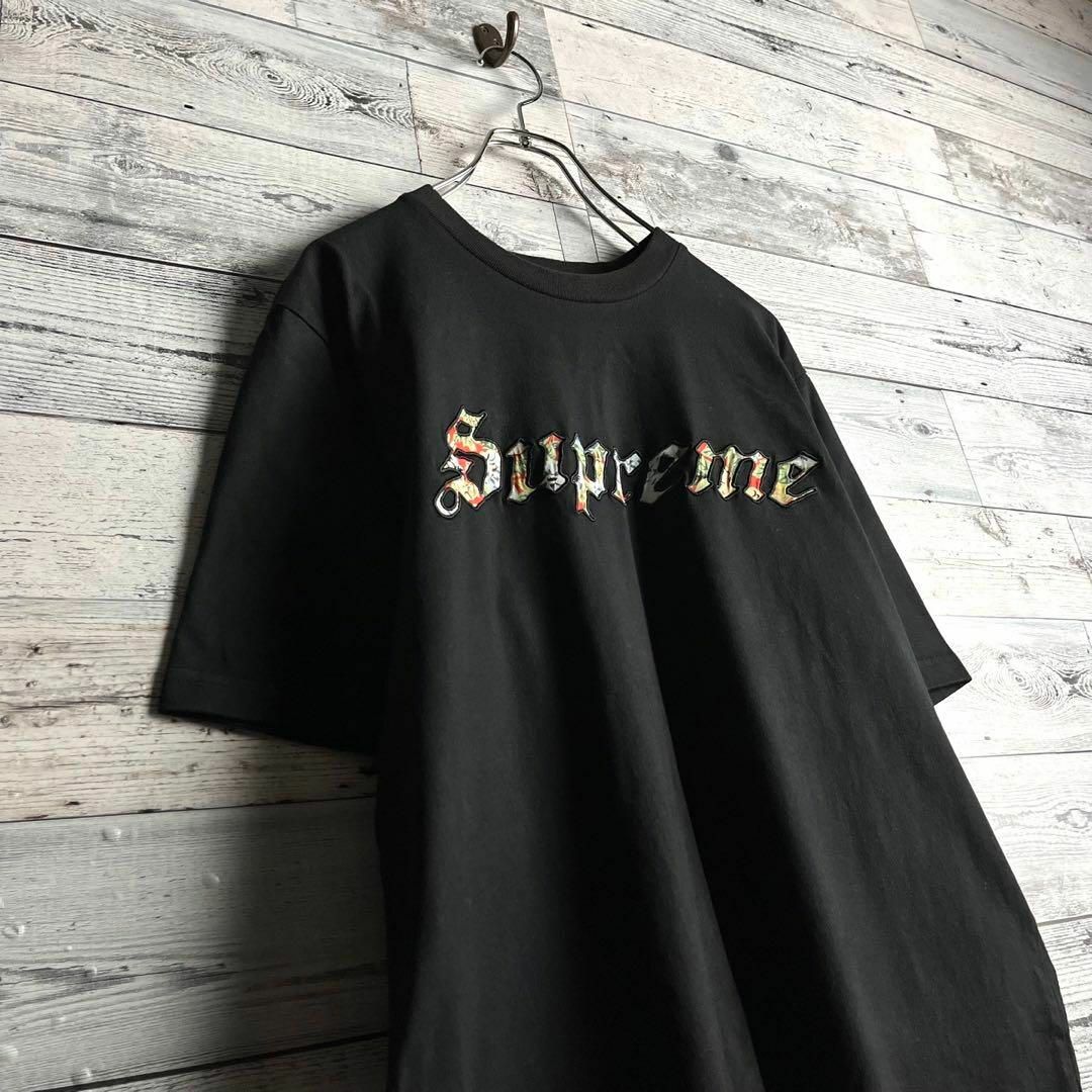 Supreme(シュプリーム)の【美品　希少デザイン】シュプリーム☆花柄ビッグ刺繍ロゴ入り半袖Tシャツ メンズのトップス(Tシャツ/カットソー(半袖/袖なし))の商品写真