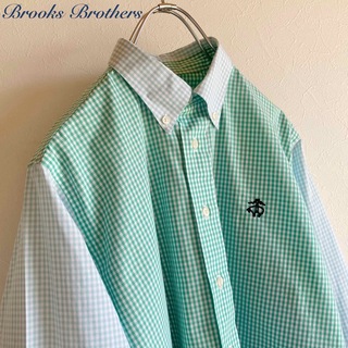 Brooks Brothers - ブルックスブラザーズ クレイジーパターン ギンガムチェック ロゴ刺繍 シャツ L