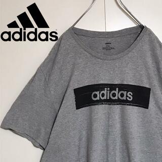 【超ビッグサイズ】アディダス　センターロゴ入りTシャツ グレー　H905(Tシャツ/カットソー(半袖/袖なし))
