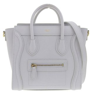 セリーヌ(celine)のセリーヌ CELINE ラゲージ ナノショッパー 2WAYバッグ ハンドバッグ ショルダーバッグ レザー ブルー系 中古 新入荷 OB1841(ハンドバッグ)