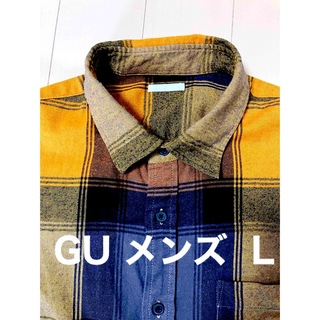 ジーユー(GU)のGU   メンズ　チェックシャツ　L(シャツ)