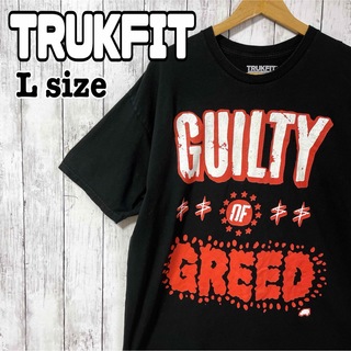 TRUKFIT 英字プリントtシャツ 黒 ブラック ビッグシルエット L 古着(Tシャツ/カットソー(半袖/袖なし))