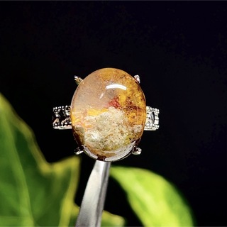ガーデンクォーツ　リング　シルバーリング 指輪　天然石　水晶【超美品】52(リング(指輪))
