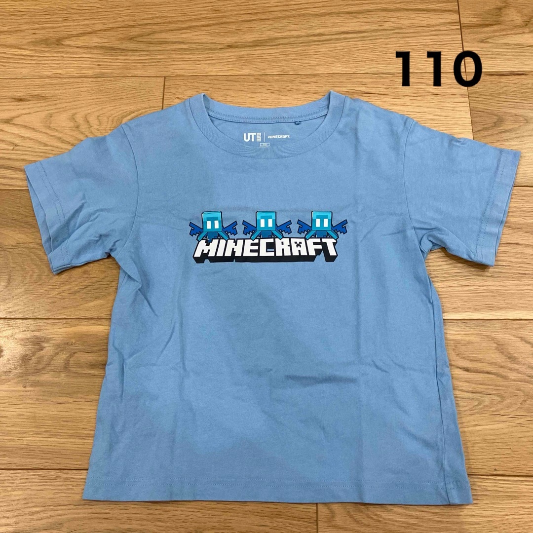 UNIQLO(ユニクロ)のユニクロ  110 ユニクロ  マインクラフト　Tシャツ　半袖　ブルー キッズ/ベビー/マタニティのキッズ服女の子用(90cm~)(Tシャツ/カットソー)の商品写真