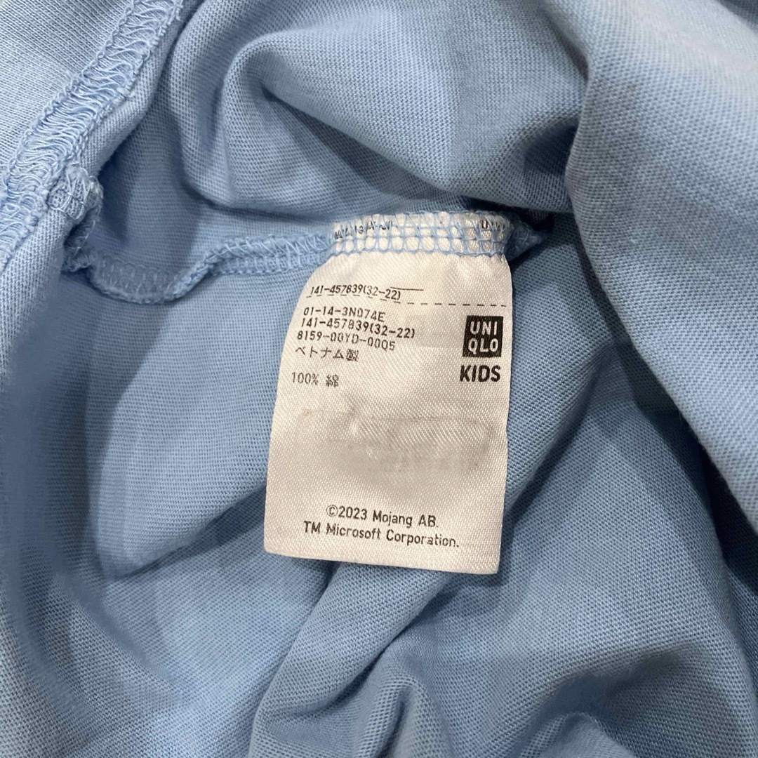 UNIQLO(ユニクロ)のユニクロ  110 ユニクロ  マインクラフト　Tシャツ　半袖　ブルー キッズ/ベビー/マタニティのキッズ服女の子用(90cm~)(Tシャツ/カットソー)の商品写真