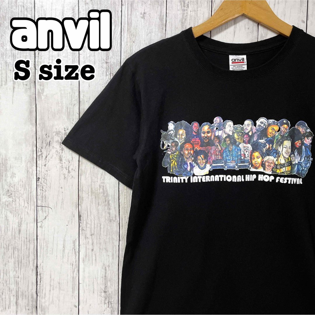 Anvil(アンビル)のHip Hop 集合 バンドtシャツ Sサイズ ヒップホップ 半袖 黒 海外古着 メンズのトップス(Tシャツ/カットソー(半袖/袖なし))の商品写真
