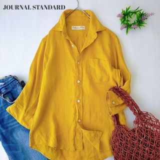 JOURNAL STANDARD - ジャーナルスタンダード　イエロー　七分袖リネンシャツ　リネン100%　Ｍ