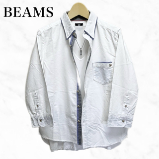 BEAMS - BEAMS HEART 七分袖シャツ　シンプル　トップス　白ホワイト系