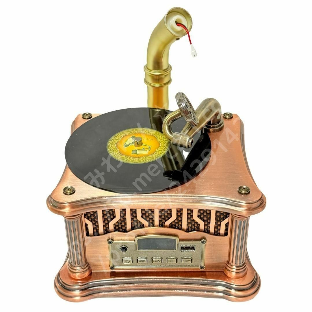 ⭐レトロミニ蓄音機⭐ レトロミニレコードプレーヤー HiFi ステレオ サウンド スマホ/家電/カメラのオーディオ機器(その他)の商品写真