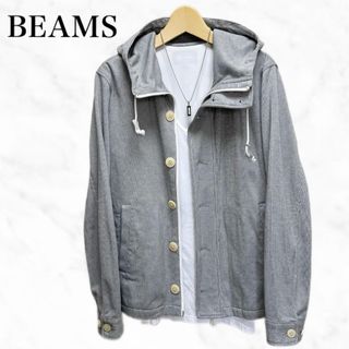 BEAMS  ジップパーカー　ストライプ柄　トップス　ライトアウター