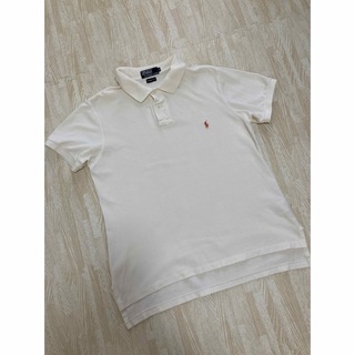ポロラルフローレン(POLO RALPH LAUREN)のポロラルフローレン　メンズ　ポロシャツ　綿100% Tシャツ　白　L ホースロゴ(ポロシャツ)