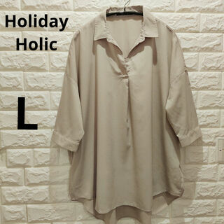 しまむら - Holiday Holic  オーバーサイズシャツ スキッパーシャツ