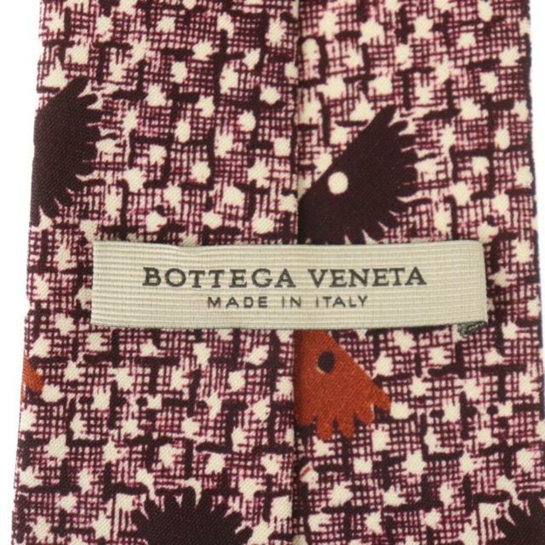 Bottega Veneta(ボッテガヴェネタ)のボッテガヴェネタ ネクタイ ワインレッド 総柄 BOTTEGA VENETA 【中古】 | メンズ ファッション ビジネスシーン ブランド ボッテガベネタ 赤茶色 男性 Aランク メンズのファッション小物(ネクタイ)の商品写真