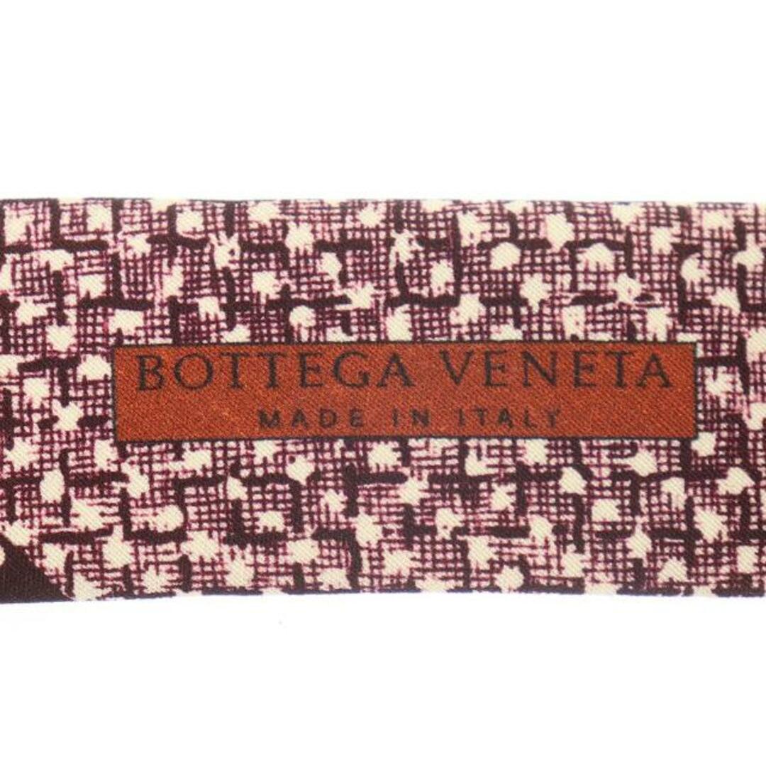 Bottega Veneta(ボッテガヴェネタ)のボッテガヴェネタ ネクタイ ワインレッド 総柄 BOTTEGA VENETA 【中古】 | メンズ ファッション ビジネスシーン ブランド ボッテガベネタ 赤茶色 男性 Aランク メンズのファッション小物(ネクタイ)の商品写真