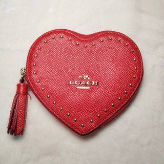 ANTEPRIMA - 未使用！　COACH コーチ　コインケース　ハート　レッド　スタッズ