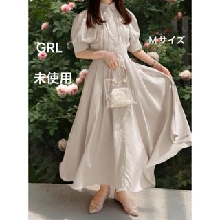 新品 GRL バックレースアップタックシャツワンピース[al113](ロングワンピース/マキシワンピース)