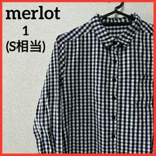 merlot - 【希少】merlot 長袖シャツ チェックシャツ ブラウス カジュアル 総柄