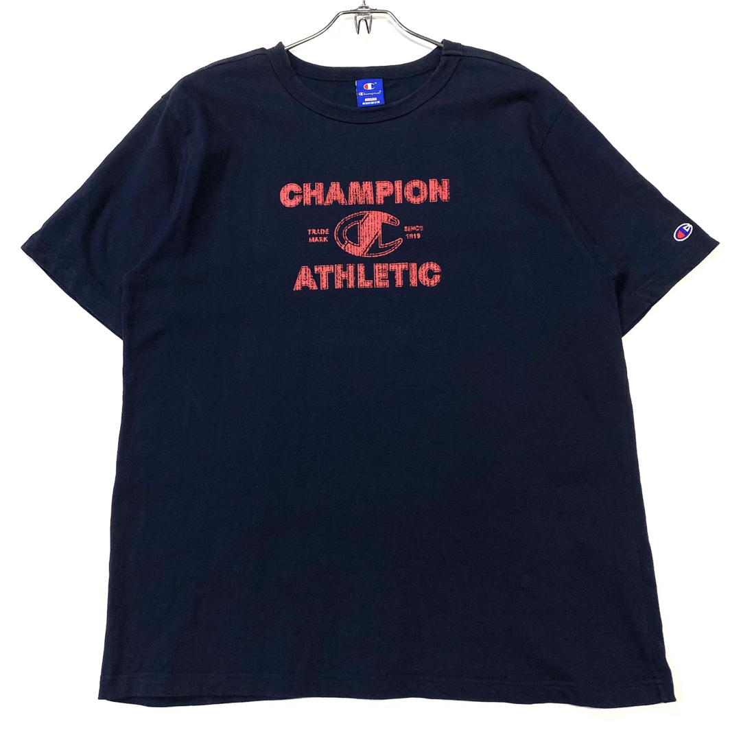 Champion(チャンピオン)の90's古着 champion ロゴTシャツ レディース3L ネイビー レディースのトップス(Tシャツ(半袖/袖なし))の商品写真