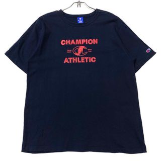 Champion - 90's古着 champion ロゴTシャツ レディース3L ネイビー